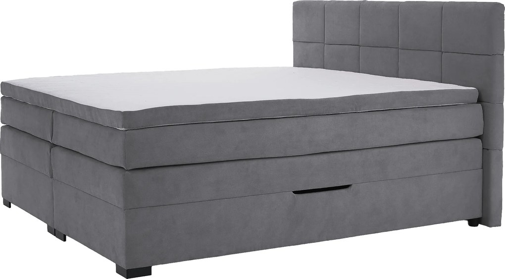 Boxspring ágy, 180x200, szürke, APRIL