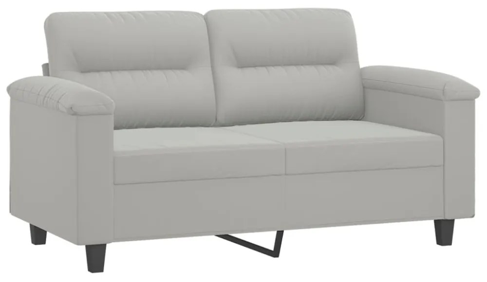 kétszemélyes világosszürke mikroszálas szövetkanapé 120 cm
