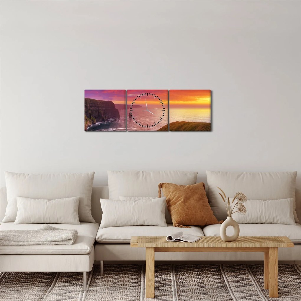 Kép - Cliffs of Moher (órával) (90x30 cm)