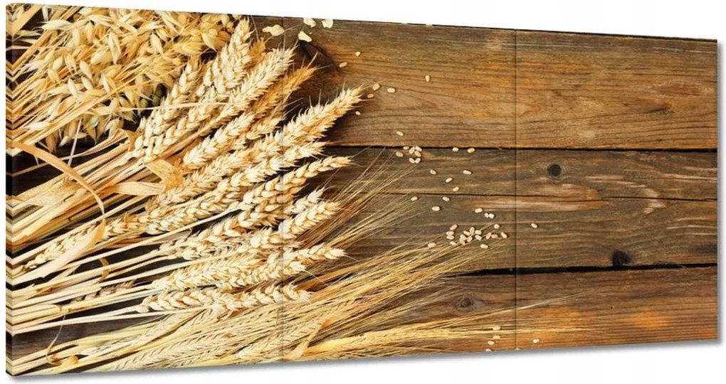 Vászonkép 60x30 Különböző gabonatáblák a deszkákon