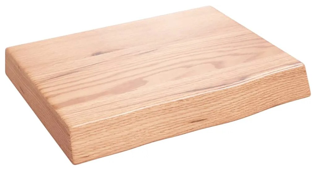 világosbarna kezelt tömör tölgyfa fali polc 40x30x(2-6) cm