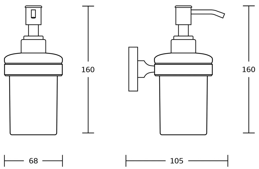 AQUALINE SB219 Samba szappanadagoló 150 ml,tejüveg, fekete