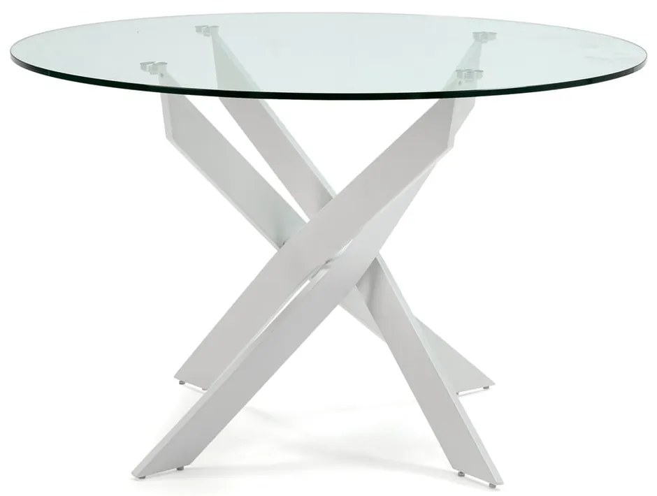 Kerek étkezőasztal üveg asztallappal 120x120 cm Ruth – Marckeric