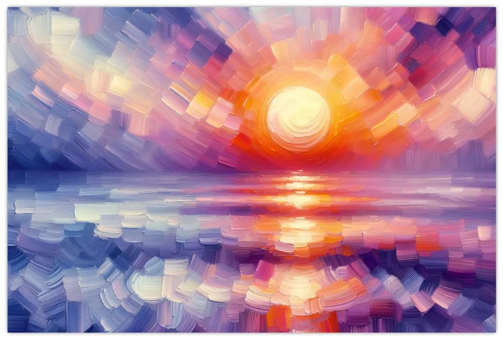 Kép - Színes művészi naplemente (90x60 cm)