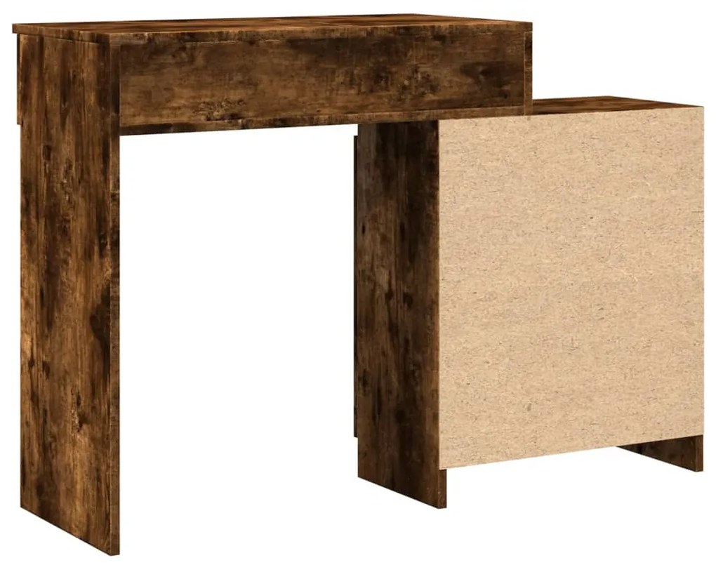 füstös tölgy színű LED-es fésülködőasztal 115 x 37 x 110,5 cm