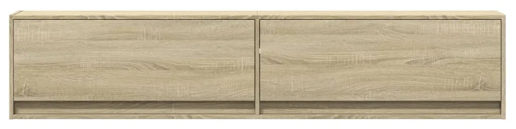 sonoma tölgy színű falra TV-szekrény LED-del 180 x 31 x 38 cm