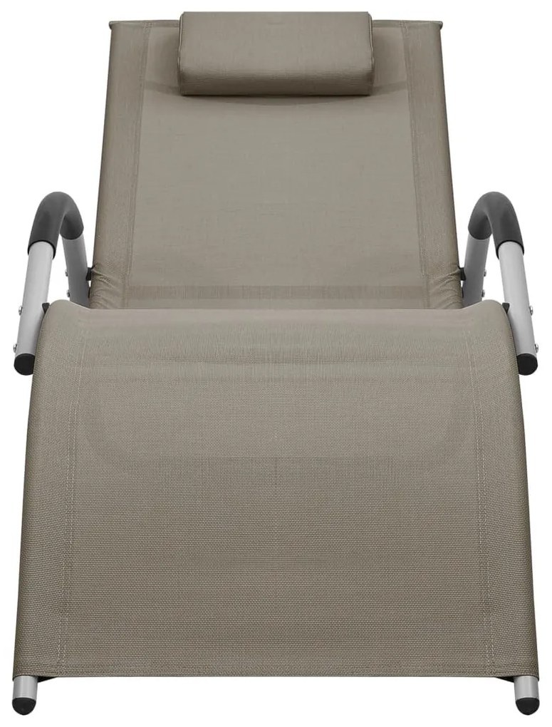 2 db tópszínű-szürke textilén napozóágy