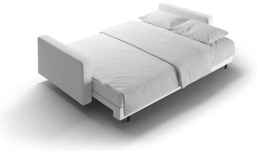 Világosszürke kinyitható tárolóhelyes kanapé 222 cm Bali – Cosmopolitan Design