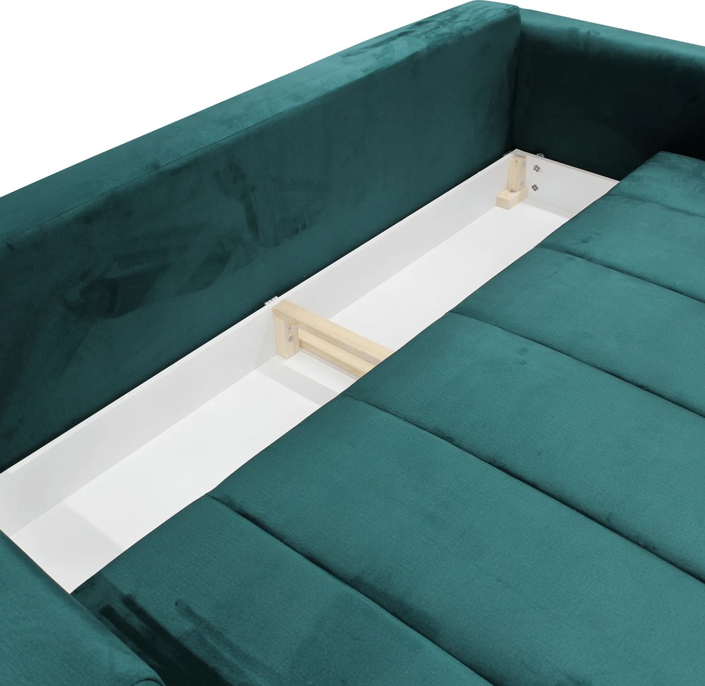 Szétnyitható kanapé, smaragd/mustárszín, GRACE BIG SOFA