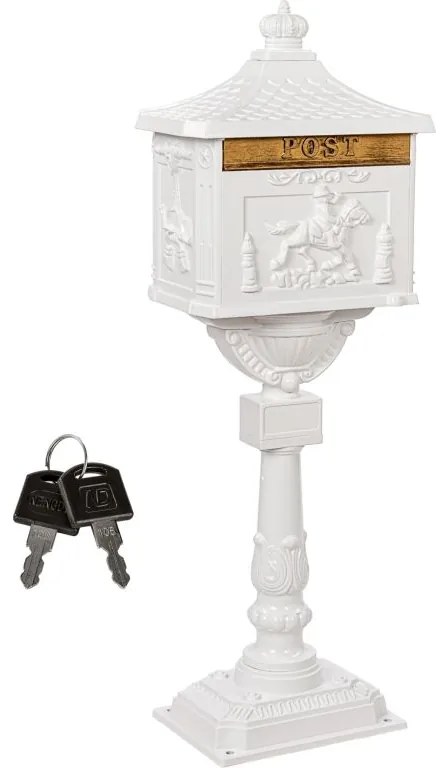 STILISTA Antik postaláda 118 cm fehér