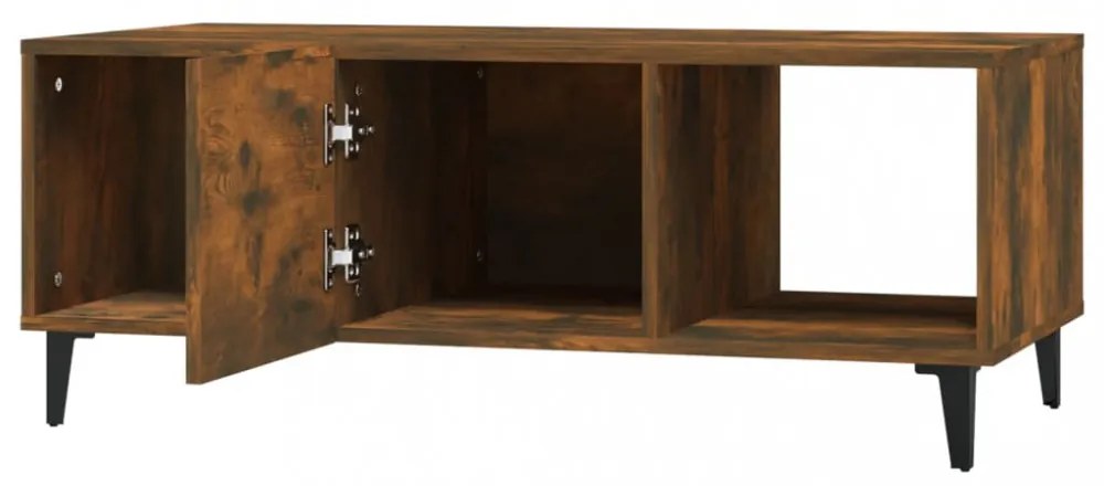 füstös tölgy színű szerelt fa dohányzóasztal 102 x 50 x 40 cm