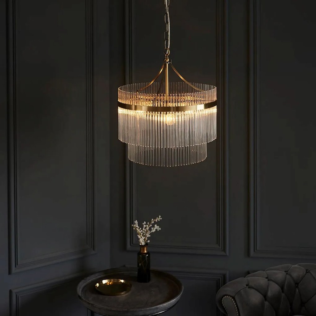 Endon glamour modern függeszték marietta antik sárgaréz átlátszó end99167