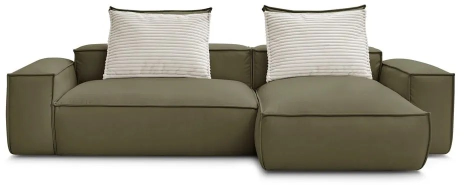 Zöld bőrutánzat sarokkanapé (variálható) Boheme – Bobochic Paris