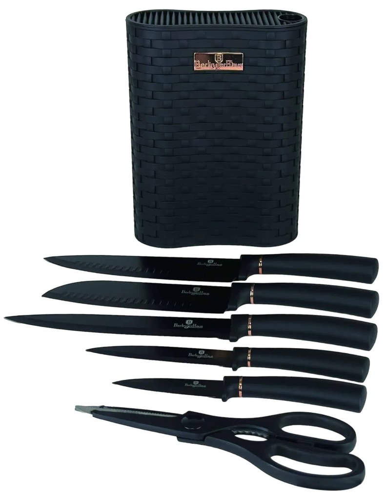 Berlinger Haus rozsdamentes acél 7 részes késkészlet állvánnyal Black Rose Collection