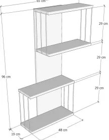 Fali polc DESTAN 96x65 cm antracit/barna