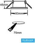 UNIVERSO Süllyesztett spot lámpa 1xGU10 IP20 Fehér D83x45mm kivágás:D75mm 5év