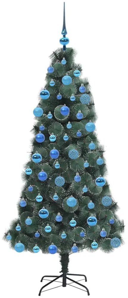 Műfenyő fényfüzéres karácsonyfa gömbkészlettel Zöld 180 cm PET