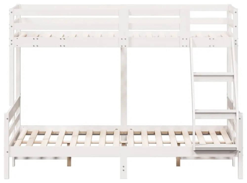 fehér tömör fenyőfa emeletes ágy 80 x 200/140 x 200 cm