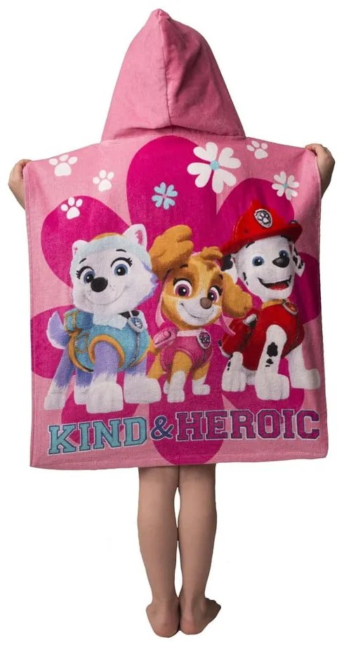 Rózsaszín frottír gyerek fürdőponcsó Paw Patrol – Jerry Fabrics