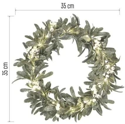 LED-es karácsonyi koszorú 25xLED/3xAA átmérő 35 cm