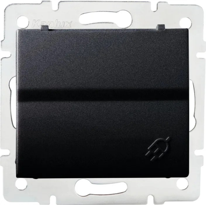 Elektromos aljzat flip-flop földeléssel Schuko IP44 fekete matt Logi Kanlux