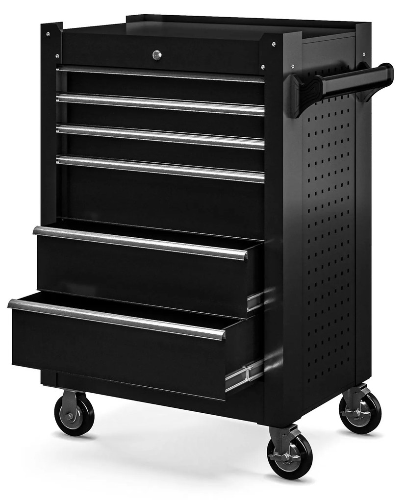 Szerszámos kocsi JOE, 680 x 995 x 460 mm, All Black: fekete