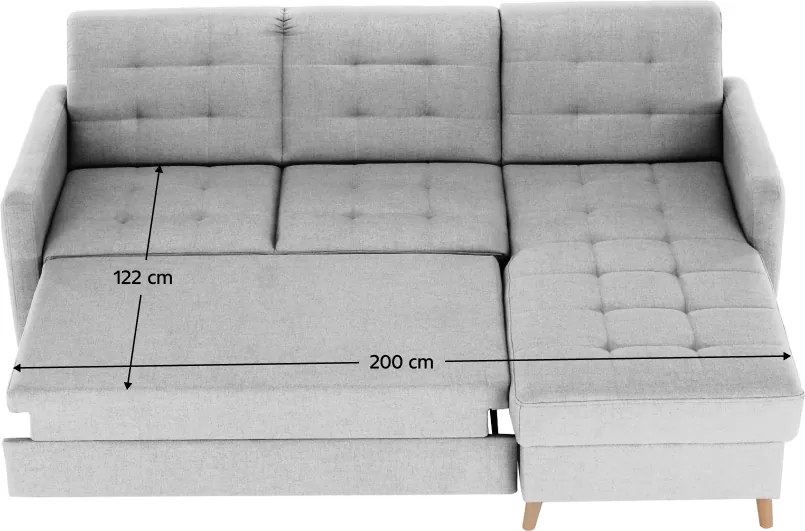 Univerzális sarokgarnitúra, világosszürke, VISBY