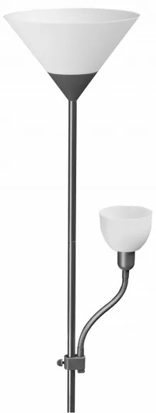 Lámpa Állólámpa BENFICA2, E27 max. 60W, E14 max.40W, műanyag + fém, szürke
