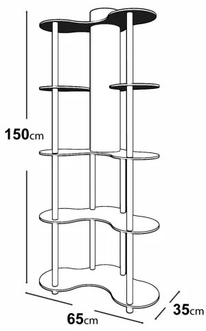 Állólámpa polcokkal 1xE27/40W/230V 150 cm fekete/barna