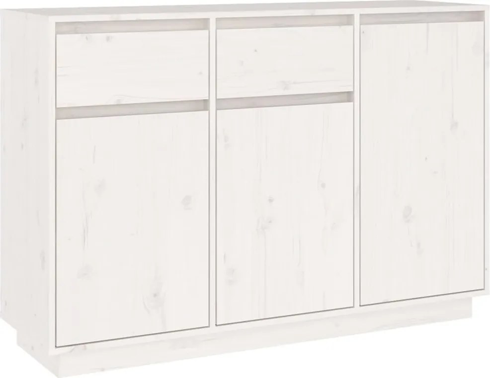vidaXL fehér tömör fenyőfa tálalószekrény 110 x 34 x 75 cm