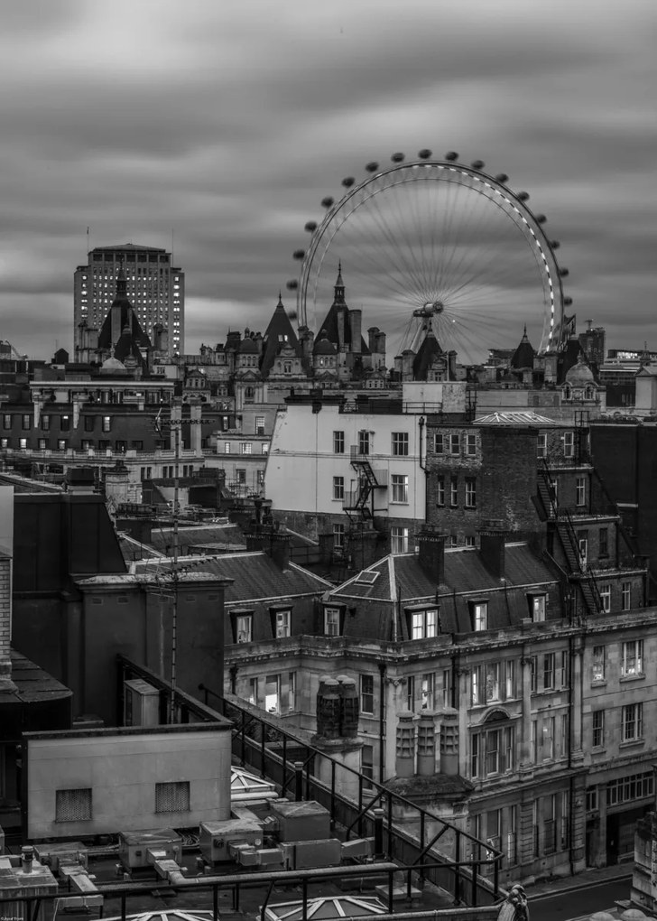 Poszter 50x70cm London városkép millenniumi körrel, Assaf Frank