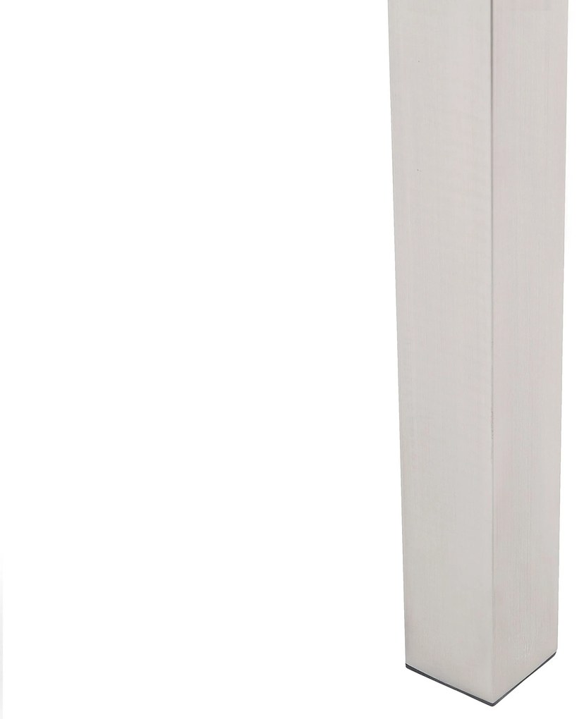 Hatszemélyes fekete égetett gránit étkezőasztal fehér székekkel GROSSETO Beliani