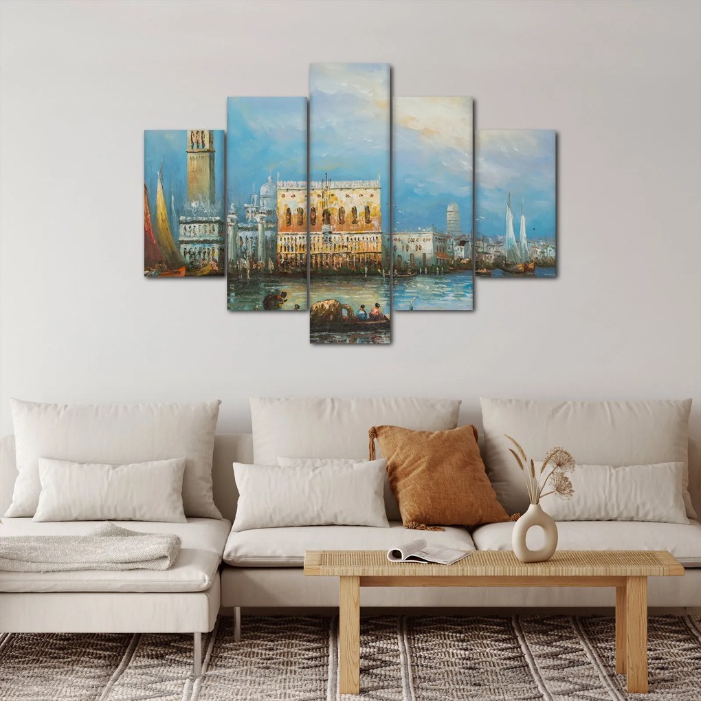 Kép - gondola Velencén áthaladva, olajfestmény (150x105 cm)