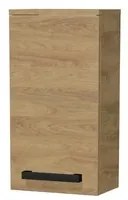 Alacsony fürdőszobai szekrény fekete fogantyúval SAT Cube Way 32,5x63x20 cm tölgy Hickory matrac CUBE3CH32DH