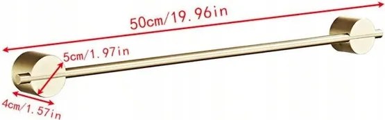 1DB Arany Színű Rozsdamentes Acél Fürdőszobai Törölközőtartó 50CM Shein