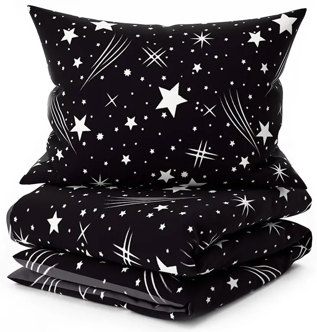 Mikroszálas ágyneműhuzat NIGHT SKY fekete-szürke Ágyneműhuzat mérete: 70 x 90 cm | 140 x 200 cm
