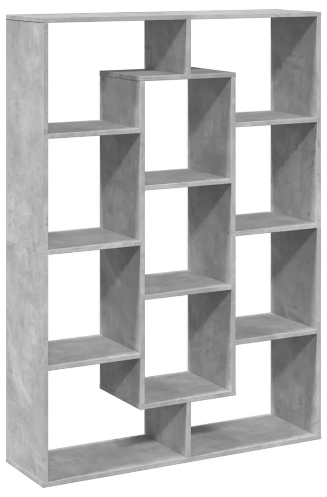 betonszürke szerelt fa könyvszekrény 102 x 29 x 143 cm