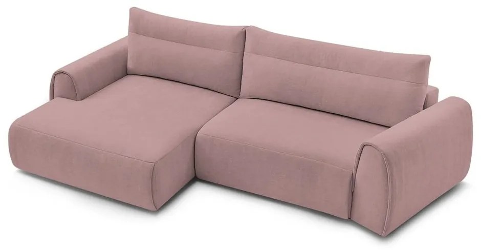 Világos rózsaszín sarokkanapé Aden – Bobochic Paris
