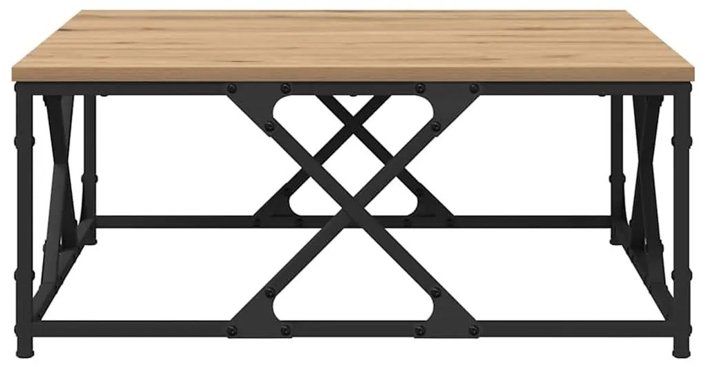 Dohányzóasztal kézműves tölgy 70 x 70 x 30 cm Faanyag