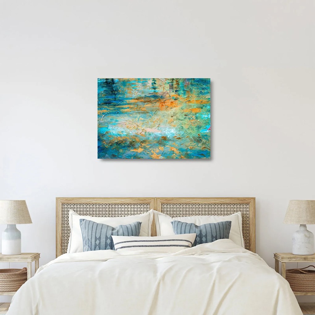 A kék absztrakció képe (üvegen) (70x50 cm)