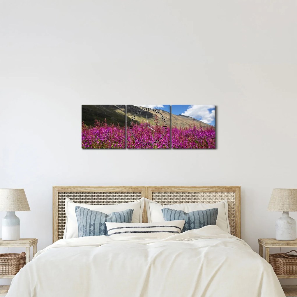 Hegyi rét tája (órával) (90x30 cm)