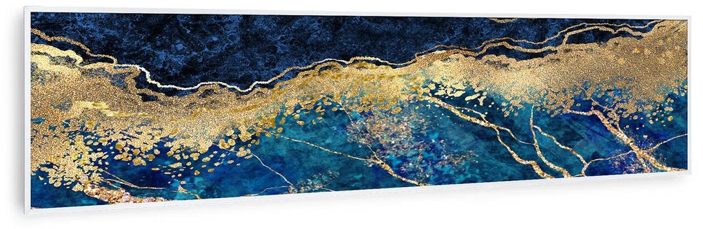 Klarstein Wonderwall Air Art Smart, infravörös hősugárzó, 120 x 30 cm, 350 W, kék márvány