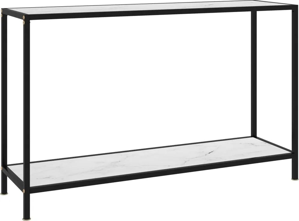vidaXL fehér edzett üveg tálalóasztal 120 x 35 x 75 cm