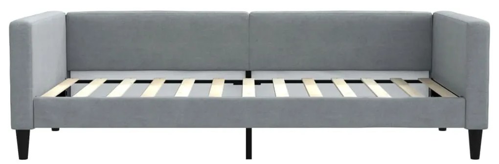 világosszürke szövet kanapéágy matraccal 100 x 200 cm