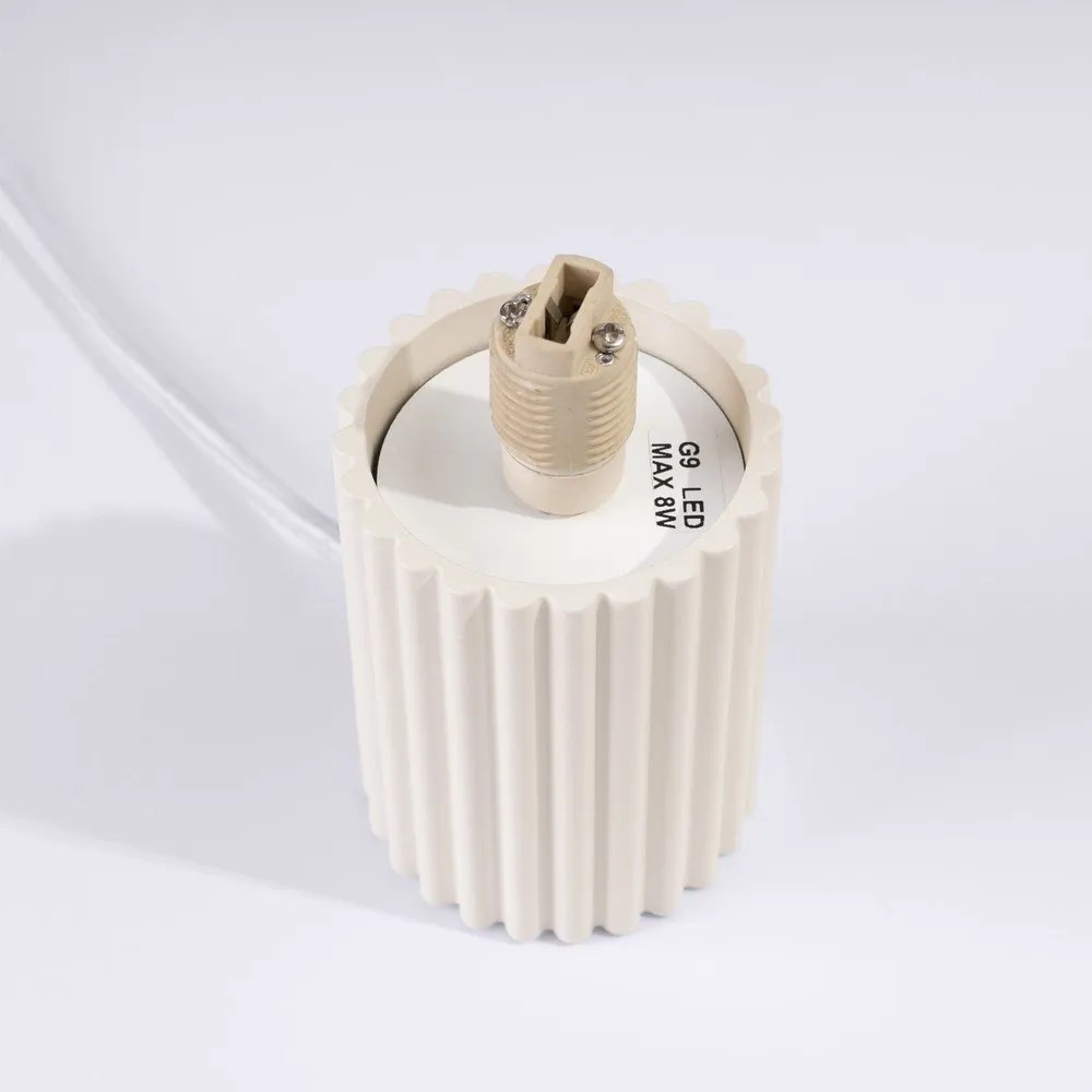 Krémszínű asztali lámpa üveg búrával (magasság 19 cm) Orbital – Sollux