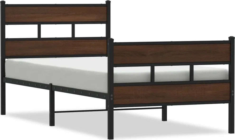 vidaXL ágykeret fejtámlával és lábtámasszal matrac nélkül 90 x 200 cm