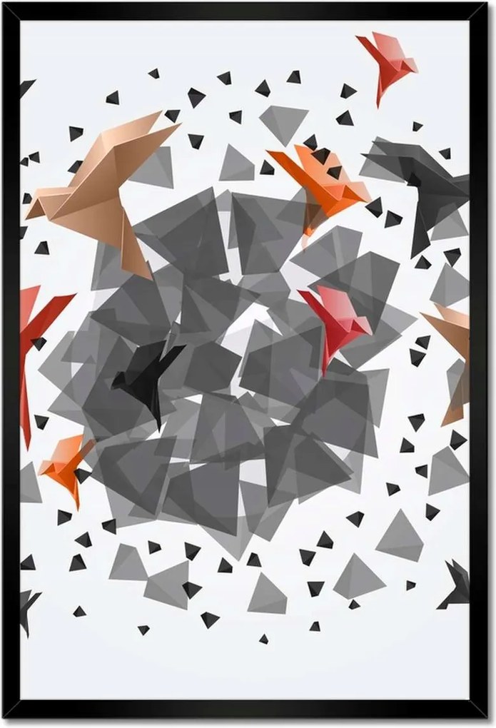 Poszterek keretben 40x60 Elrepülő madarak Origami