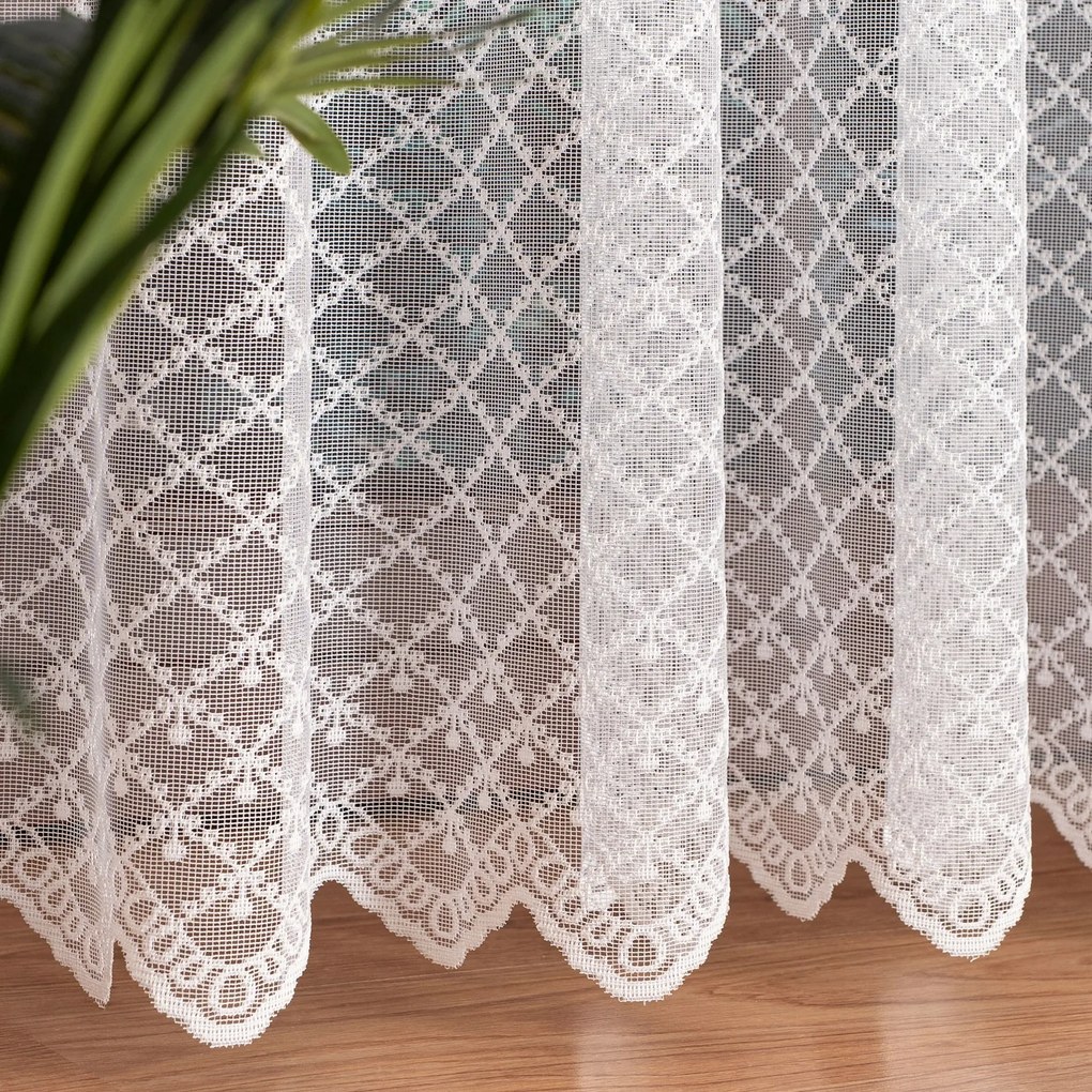 Függöny jacquard háló kész szalag fehér retro függöny Style 700x240