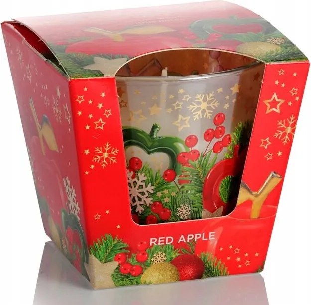 Szenteste piros almás gyertya 115 g