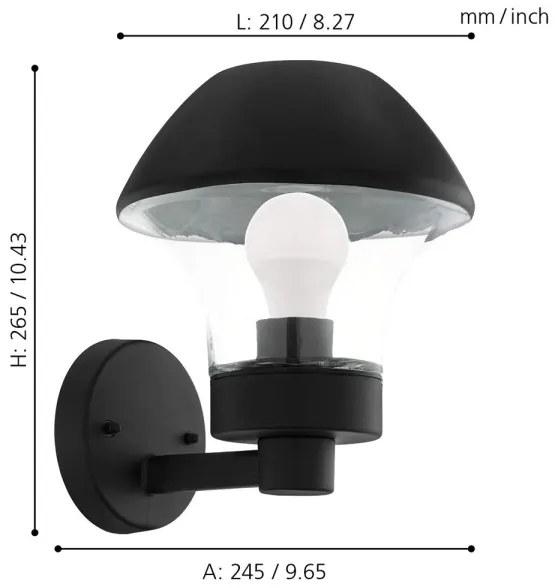 Eglo 97446 - LED Dimmelhető kültéri fali lámpa VERLUCCA-C 1xE27/9W/230V Bluetooth